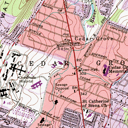 Topographic Map of Essex County Police Academy, NJ
