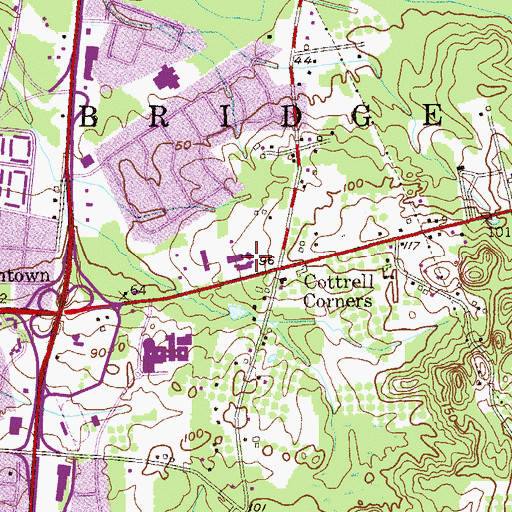 Topographic Map of Old Bridge Township Police Department, NJ