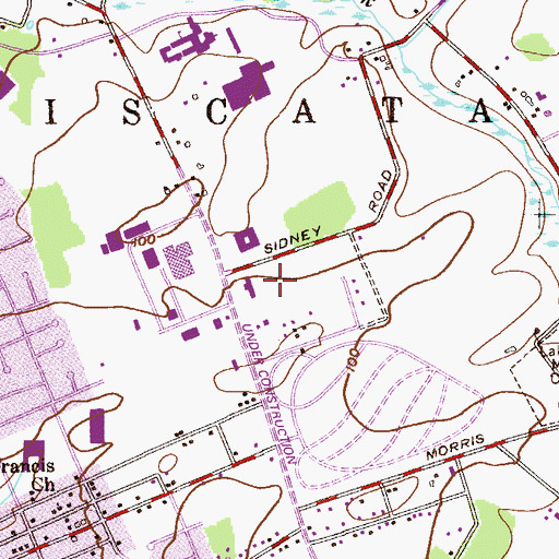 Topographic Map of Piscataway Township Police Department, NJ