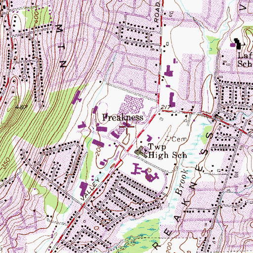 Topographic Map of Wayne Police Department, NJ