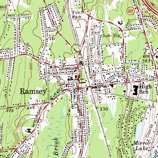 Topographic Map of Ramsey Police Department, NJ