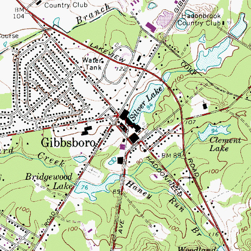 Topographic Map of Gibbsboro Police Department, NJ
