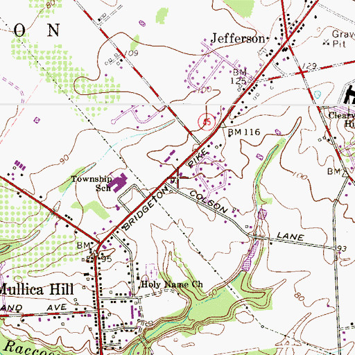 Topographic Map of Harrison Twp Police Dept, NJ