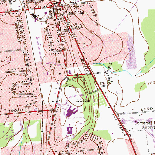 Topographic Map of Bernards Township Police Department, NJ