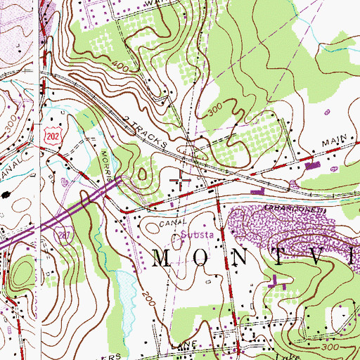 Topographic Map of Montville Township Police Department, NJ