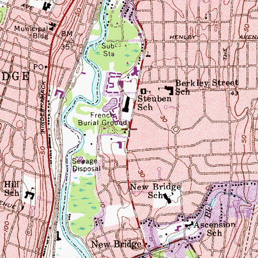 Topographic Map of New Milford Boro Police Dept, NJ