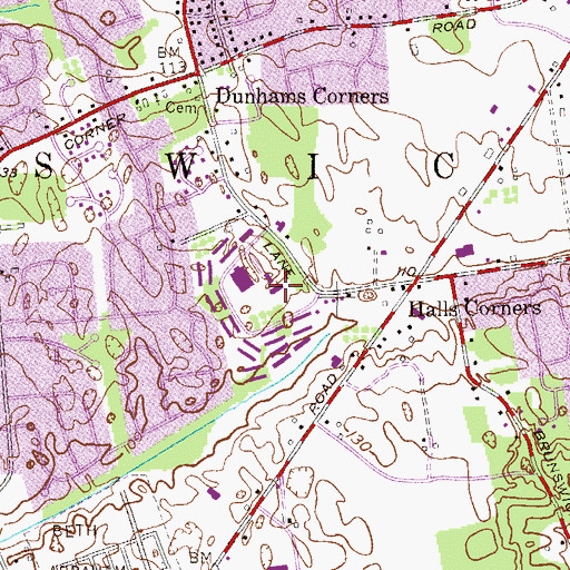 Topographic Map of East Brunswick Township Police Department, NJ