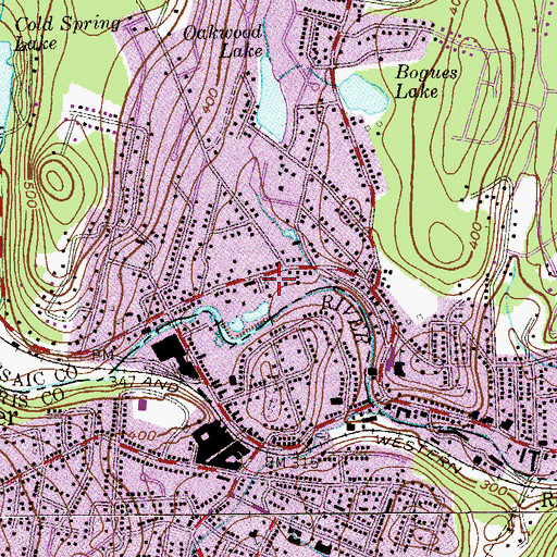Topographic Map of Bloomingdale Police Department, NJ