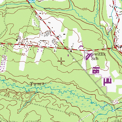 Topographic Map of Jackson Township Police Department, NJ