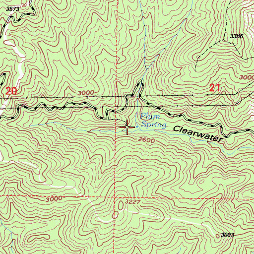 Topographic Map of Plum Spring, CA