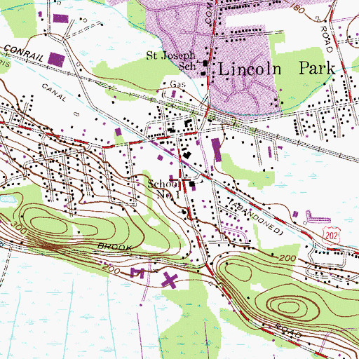 Topographic Map of Lincoln Park Police Department, NJ