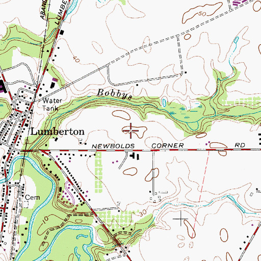 Topographic Map of Lumberton Police Department, NJ