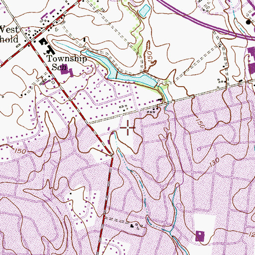 Topographic Map of Freehold Township Police Department, NJ