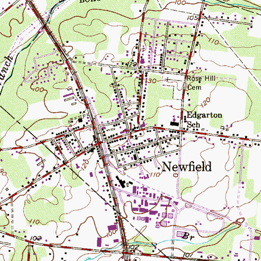 Topographic Map of Newfield Police Dept, NJ