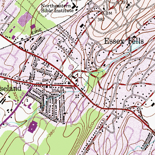 Topographic Map of Roseland Police Dept, NJ
