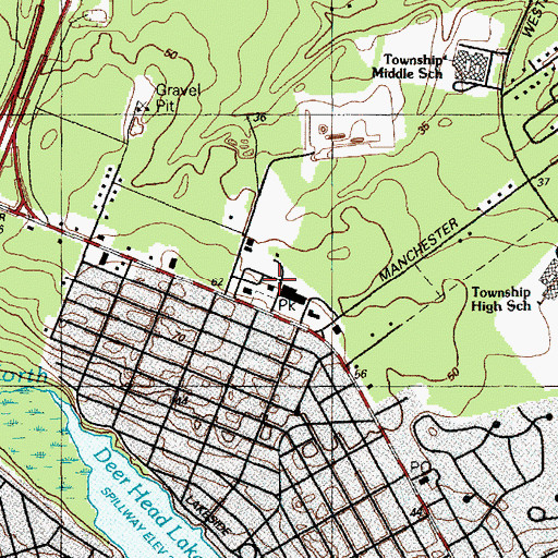 Topographic Map of Lacey Township Police Department, NJ
