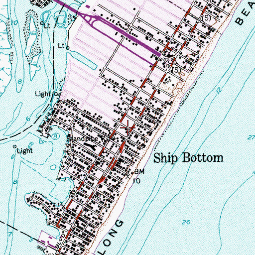 Topographic Map of Ship Bottom Police Department, NJ