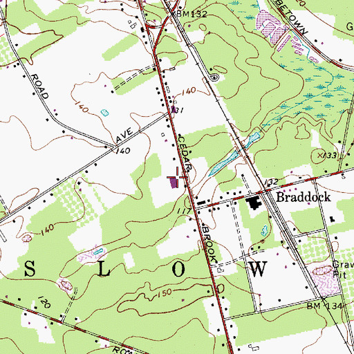 Topographic Map of Winslow Township Police Department, NJ