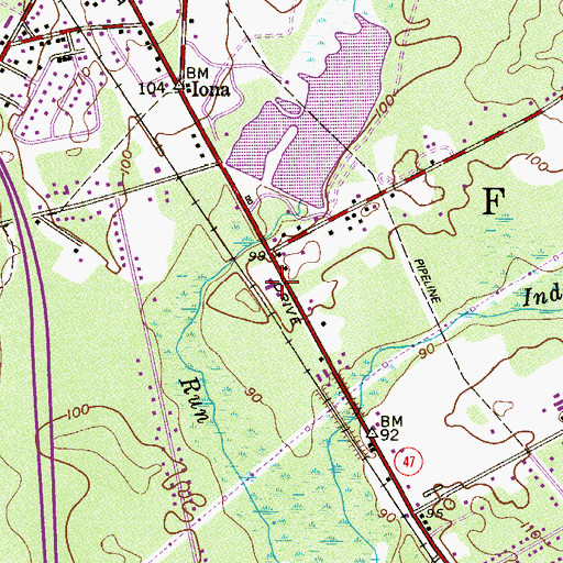 Topographic Map of Franklin Township Police Department Franklinville, NJ