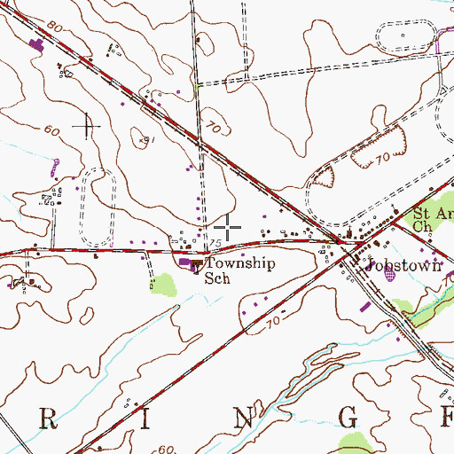 Topographic Map of Springfield Township Police Department, NJ