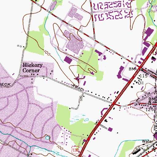 Topographic Map of East Windsor Township Police Department, NJ