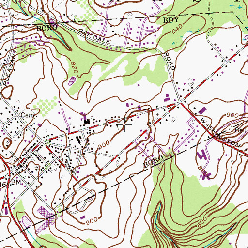 Topographic Map of Chester Borough Police Department, NJ