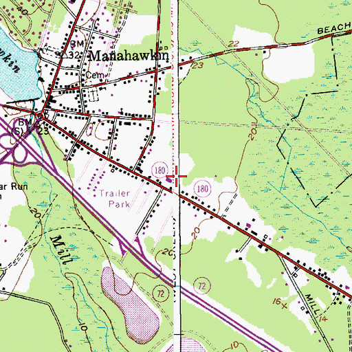 Topographic Map of Stafford Township Police Department, NJ