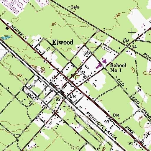 Topographic Map of Mullica Township Police Department, NJ