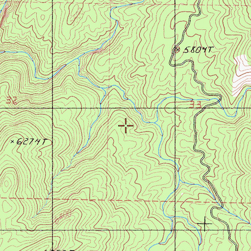 Topographic Map of Poison Meadow Creek, CA