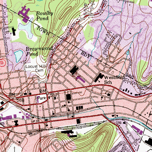Topographic Map of Dover Police Headquarters, NJ