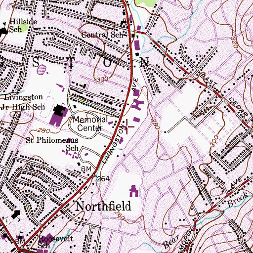 Topographic Map of Livingston Police Department, NJ