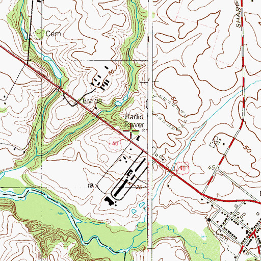 Topographic Map of Woodstown State Police Station Troop A, NJ