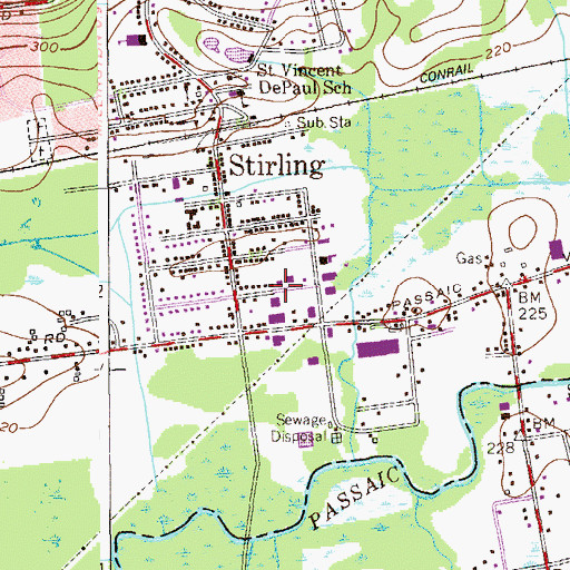 Topographic Map of Long Hill Township Police Department, NJ