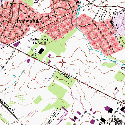 Topographic Map of Moorestown Police Department, NJ