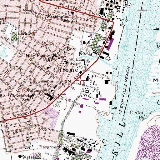 Topographic Map of Carteret Police Department, NJ
