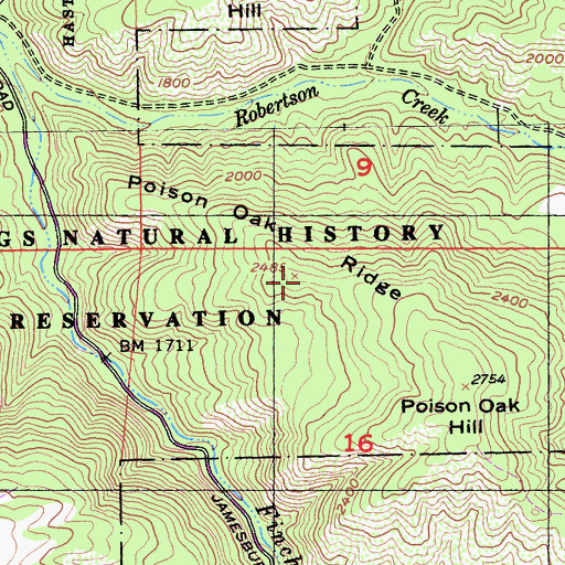 Topographic Map of Poison Ridge, CA