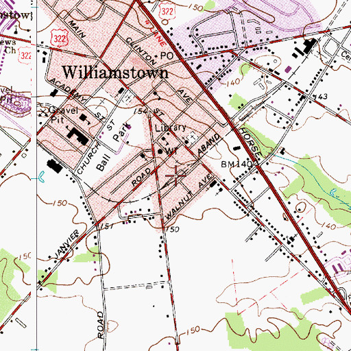 Topographic Map of Monroe Township Police Department, NJ