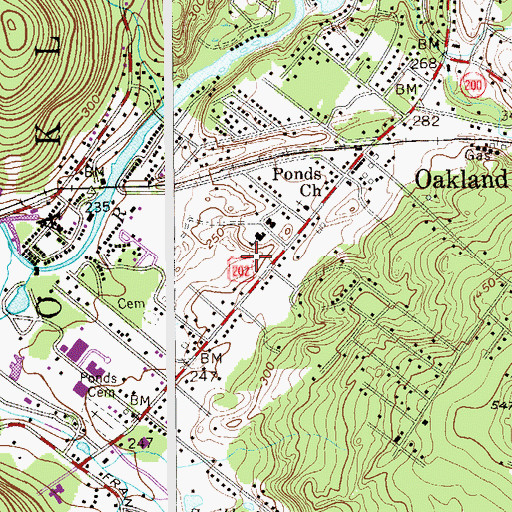 Topographic Map of Oakland Police Department, NJ