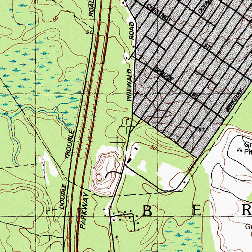 Topographic Map of Beachwood Police Department, NJ