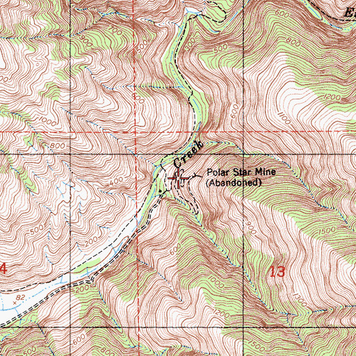 Topographic Map of Polar Star Mine, CA