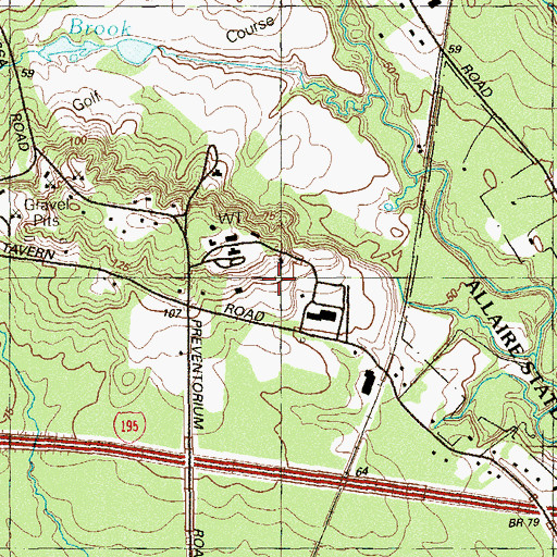 Topographic Map of Howell Township Police Department, NJ