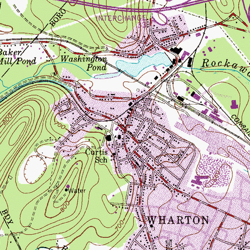 Topographic Map of Wharton Borough Police Department, NJ