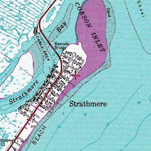 Topographic Map of Upper Township Beach Patrol, NJ