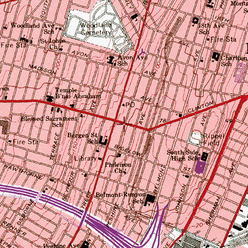 Topographic Map of Newark Police Department Precinct 5, NJ