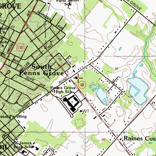 Topographic Map of Carneys Point Police Department, NJ