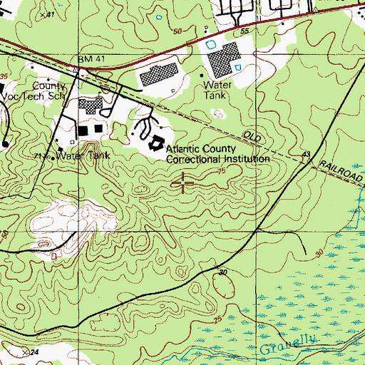 Topographic Map of Atlantic County Sheriff's Office Mays Landing, NJ