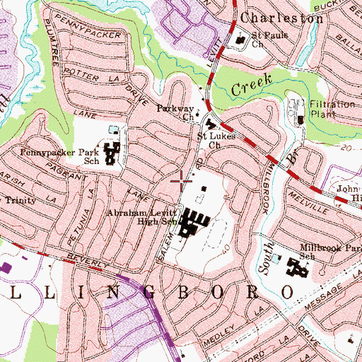 Topographic Map of Willingboro Township Police Department, NJ