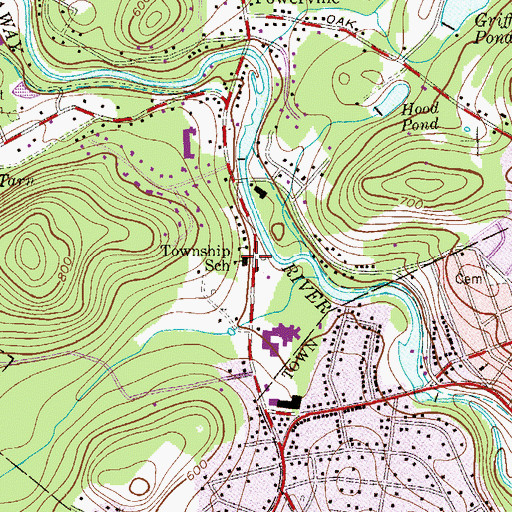 Topographic Map of Boonton Township Police Department, NJ