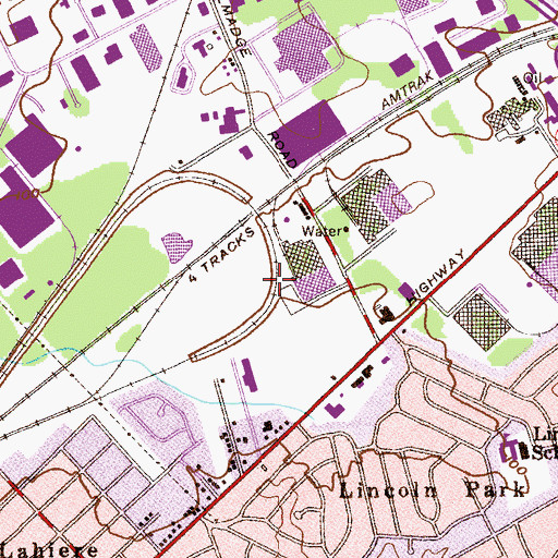 Topographic Map of Edison Police Department, NJ