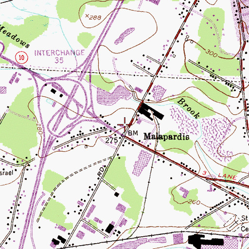 Topographic Map of Hanover Township Police Department, NJ
